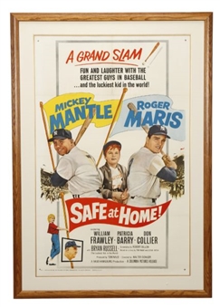 Mickey Mantle and Roger Maris "Safe At Home" Framed Movie Poster